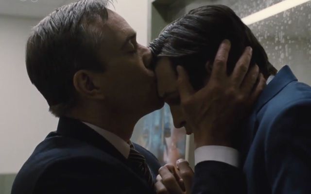 A photo of Tom kissing Greg's forehead on Succession